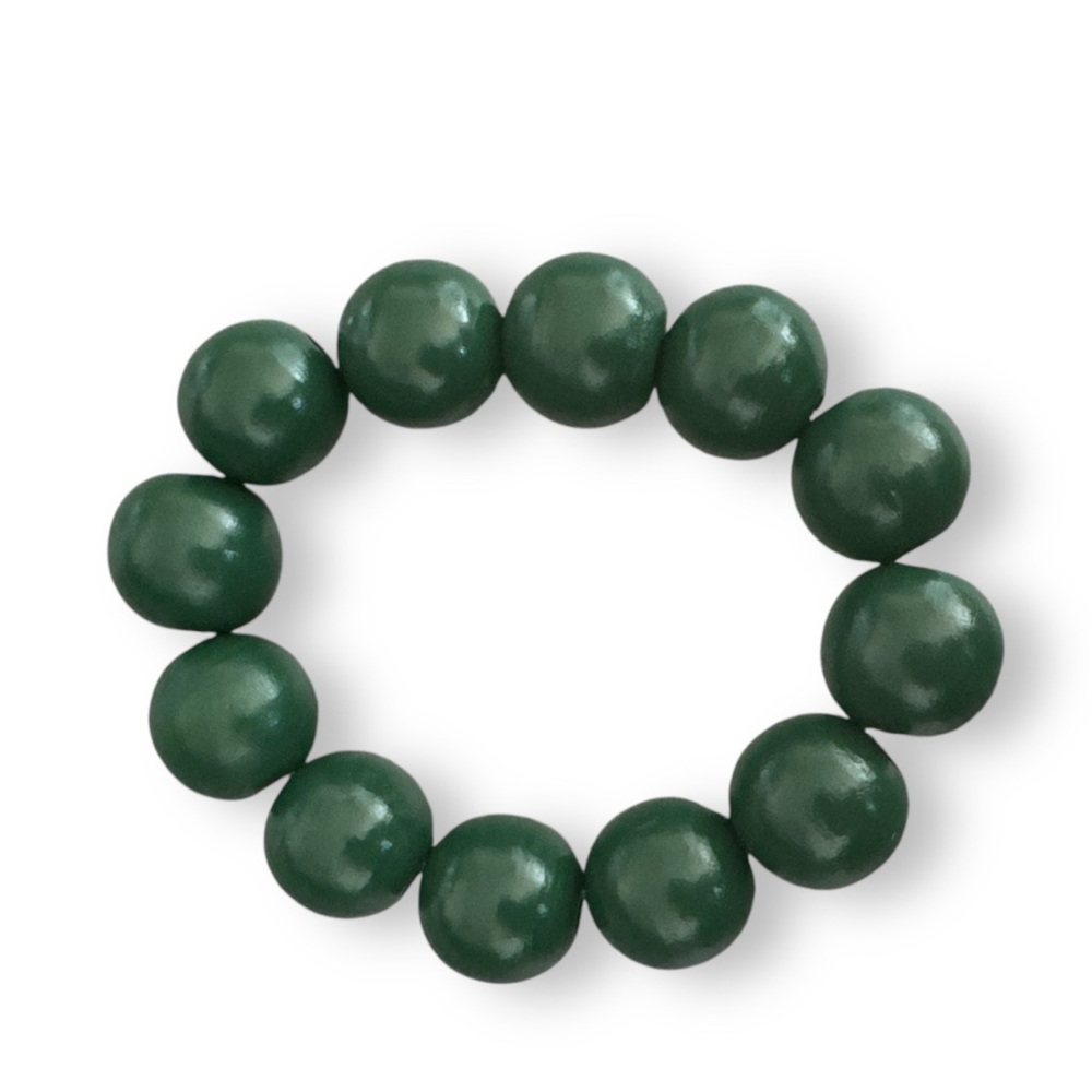 3 FOR $10 HANDCRAFTED Forest Green Chunky Beaded Bracelet